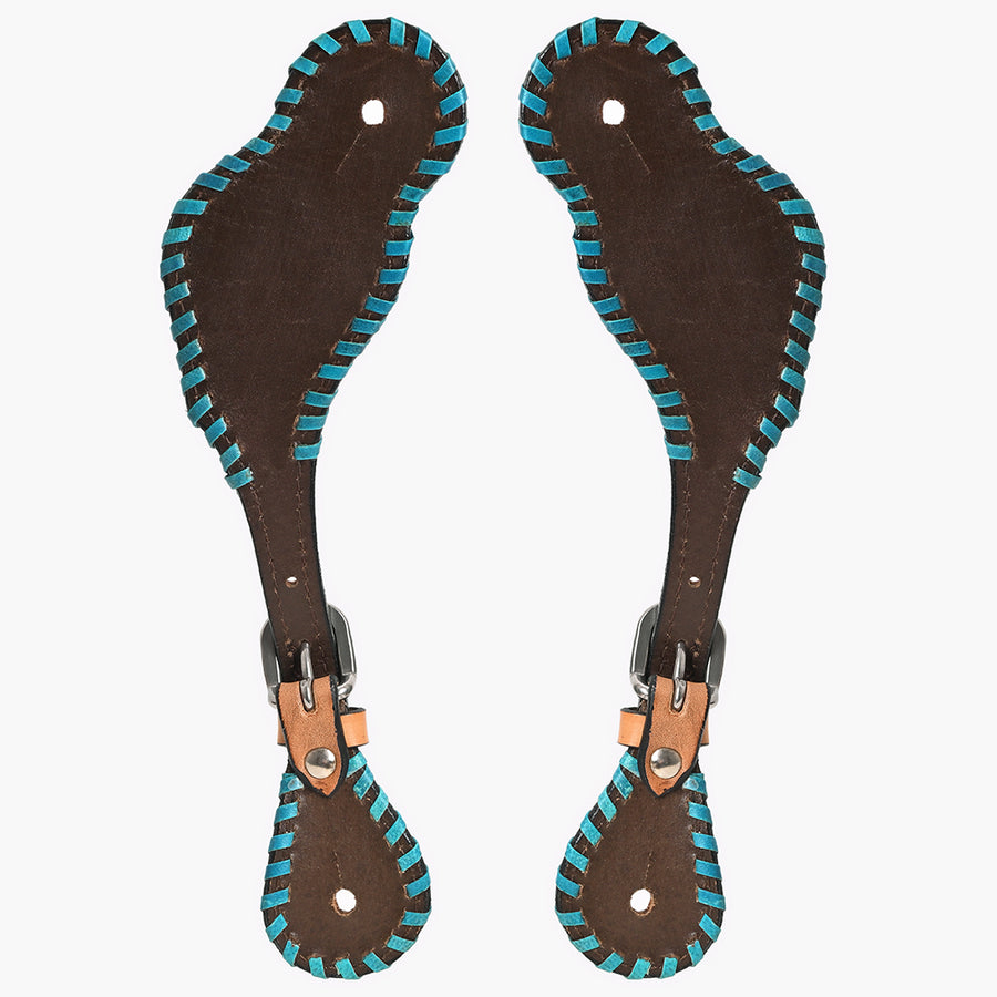 Bar H Equine Leather Spurs Straps for Adults Western Womens Spur Horse Riding Barrel Racing Show and Rodeo Strap Adult Women