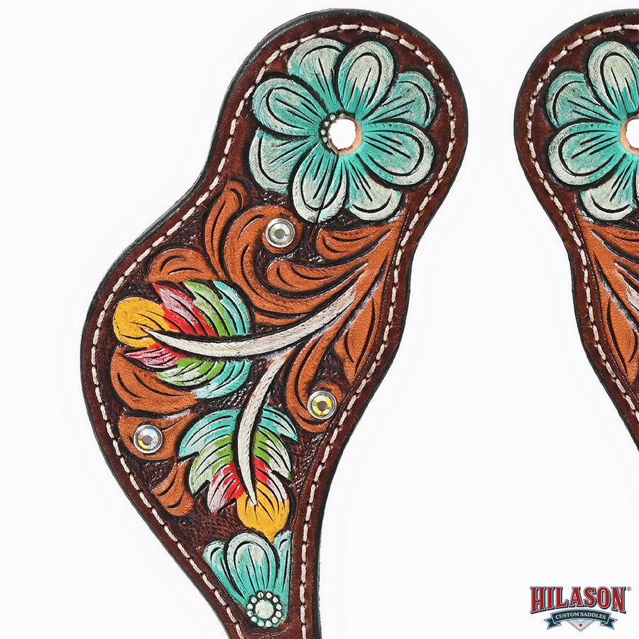 HILASON Hand-Tooled Leather Spur Straps for Men & Women – Western Design, Adjustable Fit