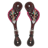 Hilason Western Horse Riding Leather Spur Strap Dark Brown - Uhorse