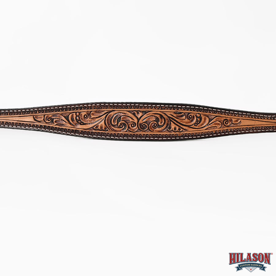 HILASON Western Horse Floral Headstall Breast Collar American Leather Tack Set