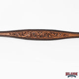 HILASON Western Horse Floral Headstall Breast Collar American Leather Tack Set