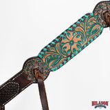 HILASON Western Horse Headstall Breast Collar Tack American Leather Floral Carving | Tack for Horses