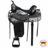 Western Horse Saddle Leather Treeless Trail Pleasure Black By Hilason