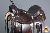 Hilason Western Horse Treeless Trail Pleasure Leather Saddle Brown