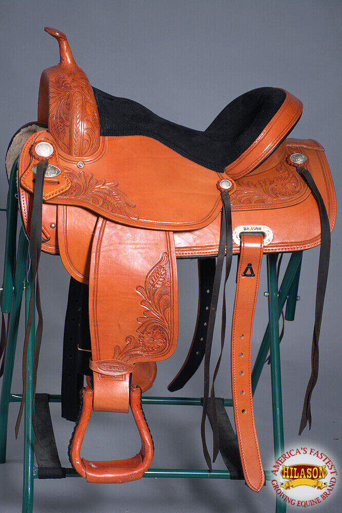 Hilason Western Horse Treeless Trail Saddle American Leather