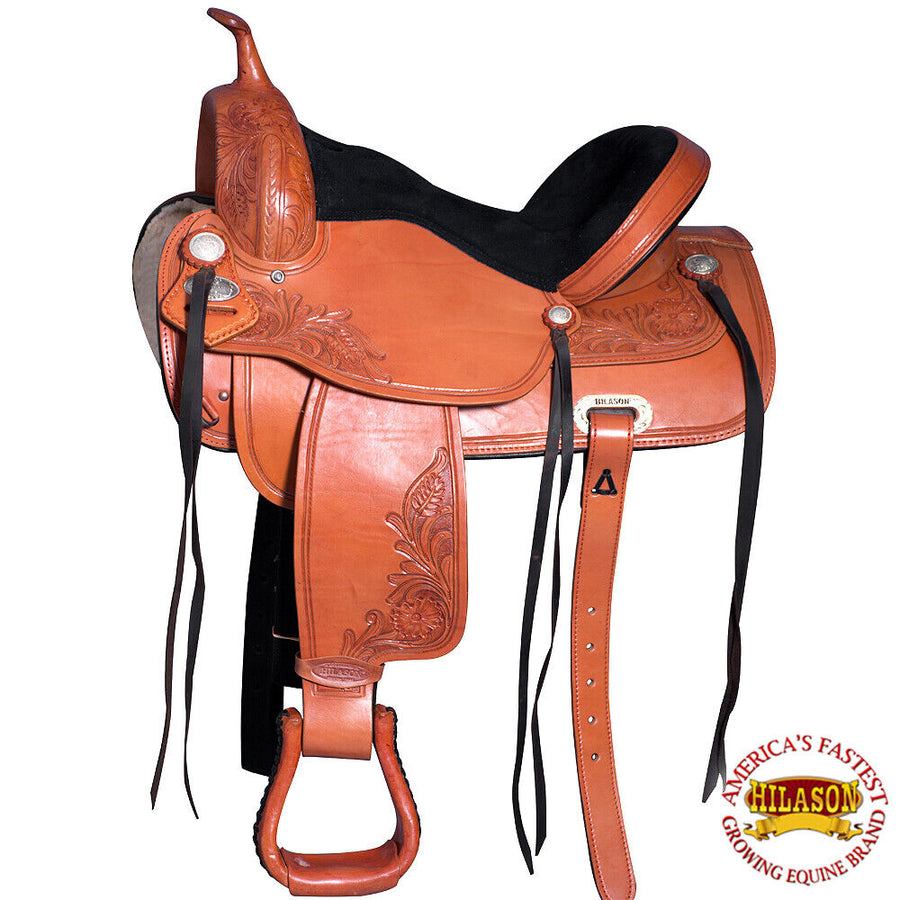 Hilason Western Horse Treeless Trail Saddle American Leather - Uhorse