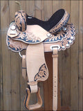 Western Horse Treeless Saddle Leather Trail Barrel Antique Tan Hilason