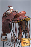 HILASON Western Horse Wade Saddle American Leather Ranch Roping Mahogany | Hand Tooled & For Horses