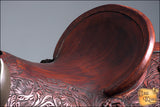 HILASON Western Horse Wade Saddle American Leather Ranch Roping Mahogany | Hand Tooled & For Horses