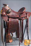 HILASON Western Horse Wade Saddle American Leather Ranch Roping Mahogany | Hand Tooled & For Horses
