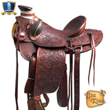 Hilason Western Horse Wade Saddle American Leather Ranch Roping Mahogany