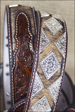 Western Nocona Leather Mens Belt Hair Diamond Conchos Dark Brown 32-46
