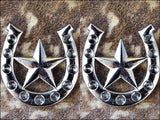 Western Screw Back Concho Nickel Finish Horseshoe Star Design Saddle