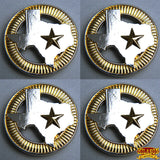 HILASON Western Screw Back Concho 1.5 In Texas Star Gold Silver Round Saddle | Western Concho Belt | Slotted Conchos