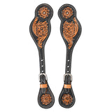 Hilason W. Spur Straps American Genuine Leather Black Accent by Hilason – Cowboy and equestrian accessories