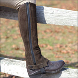 X Small Tall Shires Equestrian Horse Rider Suede Half Chaps W/ Elastic Brown