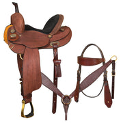 Hilason 14 In Western Saddle Leather Trail Horse Tack Set Brown