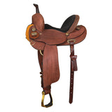 Hilason 14 In Western Saddle Leather Trail Horse Tack Set Brown