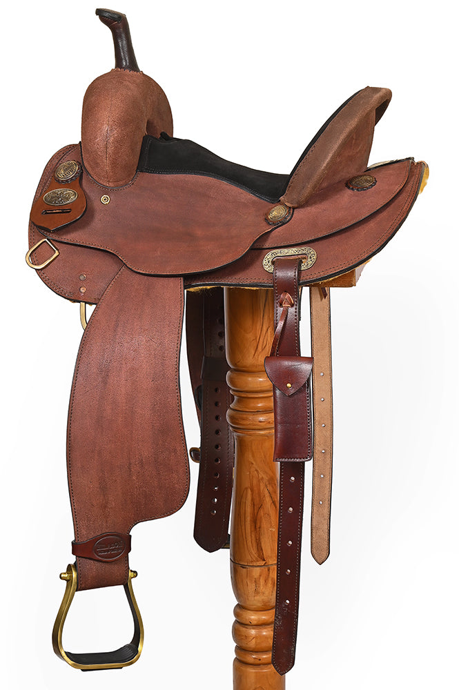 Hilason 14 In Western Saddle Leather Trail Horse Tack Set Brown