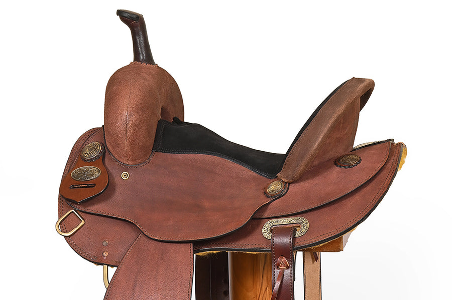 Hilason 14 In Western Saddle Leather Trail Horse Tack Set Brown