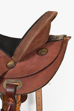Hilason 14 In Western Saddle Leather Trail Horse Tack Set Brown