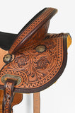 Hilason Western Leather Trail Tack Set Hand Tooled Saddle Brown