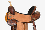 Hilason Western Leather Trail Tack Set Hand Tooled Saddle Brown