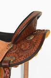 Hilason Western Leather Trail Tack Set Hand Tooled Saddle Brown