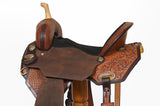 Hilason Western Leather Trail Tack Set Hand Tooled Saddle Brown
