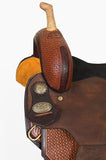 Hilason Western Leather Trail Tack Set Hand Tooled Saddle Brown