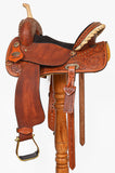 Hilason Western Leather Trail Tack Set Hand Tooled Saddle Brown