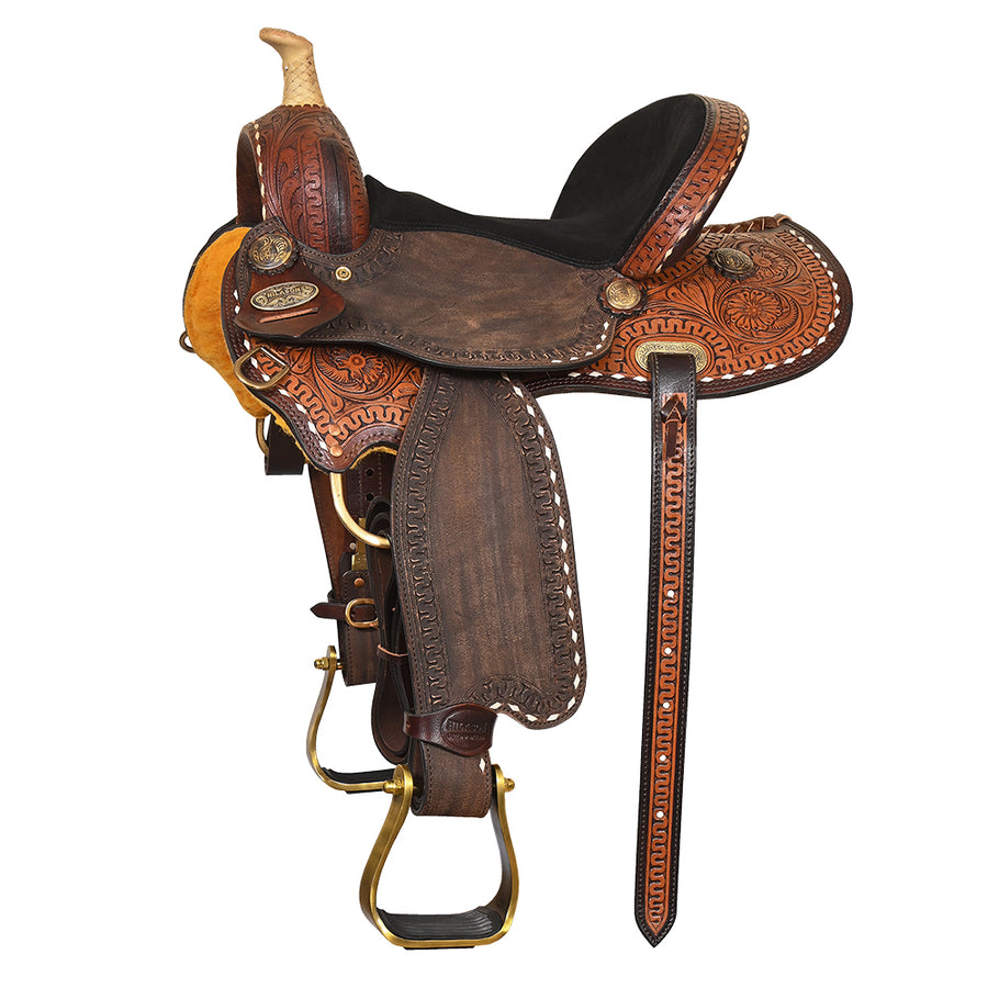 Hilason Kids Miniature Pony Barrel Racing American Leather Saddle Tack Set