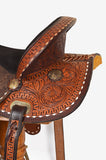 Hilason Kids Miniature Pony Barrel Racing American Leather Saddle Tack Set