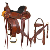 Hilason Western Kids MIniature Pony Saddle Leather Trail Tack Set