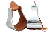 Horse Western Saddle Stirrup Aluminium Bell Stirrups Pair Roping Wade