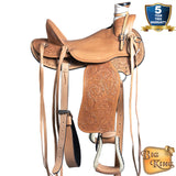 Western Horse Wade Saddle Leather Ranch Roping Tan