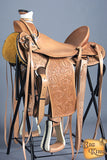 Western Horse Wade Saddle Leather Ranch Roping Tan