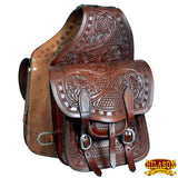 Horse Western Saddle Bag Heavy Duty Leather Cowboy Trail Ride Hilason