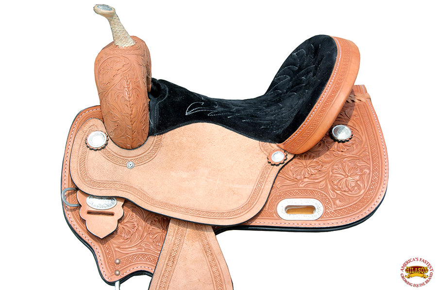 15 In Western Horse Barrel Saddle Trail Pleasure Leather Natural