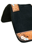 Western Horse Saddle Pad High Quality 100% Wool Felt Black