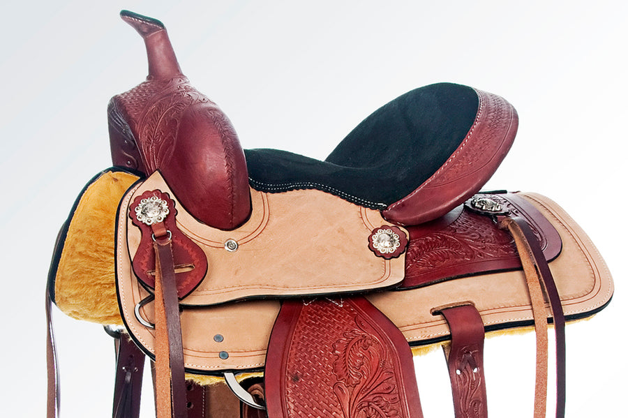 13 In Western Horse Saddle Barrel Racing Trail Child Youth Leather Tack
