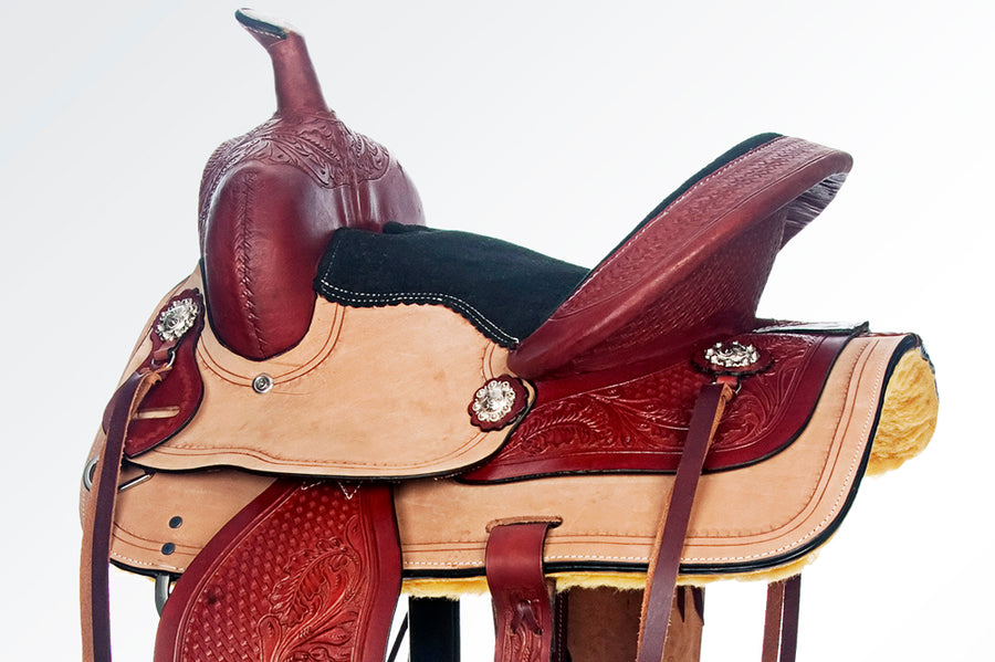 13 In Western Horse Saddle Barrel Racing Trail Child Youth Leather Tack