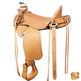 Western Horse Saddle Leather Wade Ranch Roping Tan Hilason