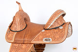 Western Trail Treeless Barrel Racing American Leather Saddle Hilason