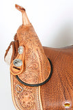 Western Trail Treeless Barrel Racing American Leather Saddle Hilason