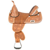 Western Trail Treeless Barrel Racing American Leather Saddle Hilason