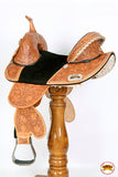 Western Trail Treeless Barrel Racing American Leather Saddle Hilason