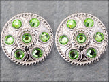 Western Screw Back Concho1 Green Crystal Wheel Bling Headstall Cowgirl