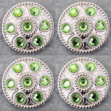 Western Screw Back Concho1 Green Crystal Wheel Bling Headstall Cowgirl