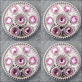 Western Screw Back Concho1 Pink Crystal Wheel Bling Headstall Cowgirl